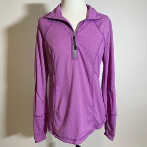 Tangerine Purple Orchid Long Sleeve 1/4 Zip Sweater Athletic Womens Size Small S